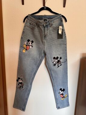 Hot Topic Light Blue Straight Leg Mickey Jeans